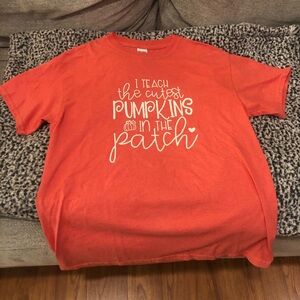 Gildan Orange "I Teach The Cutest Pumpkins In The Patch" Teacher Tee